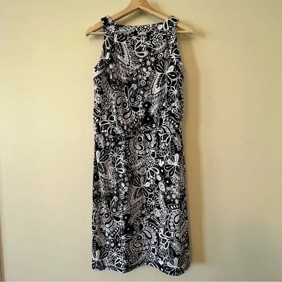 T by Talbots Small Floral Casual Knit Dress with Drawstring Waistband - Picture 5 of 7